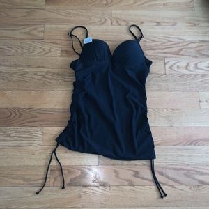 Love your Assets Black Scrunch Swim Push-up Top Size L